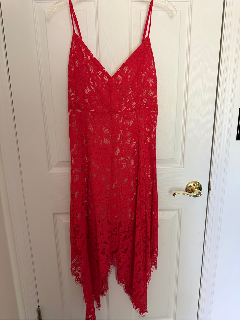 Lulu’s | One Wish Red Lace Midi Dress - Size Medium